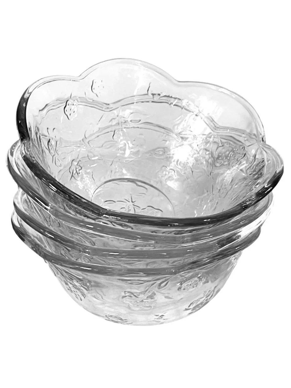 Vintage Anchor Hocking Savannah Clear Glass Cereal Bowls 6